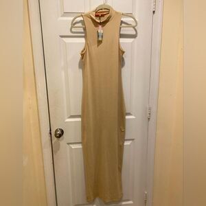 Privee Label Sleeveless Bodycon Dress, Sz M, Tan, NWT